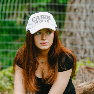 Cabin People White Adjustable Hat