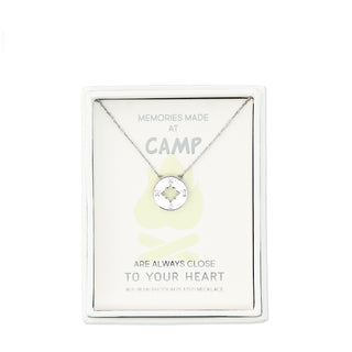 Camp Compass - 16.5"-18.5" Rhodium Plated Necklace