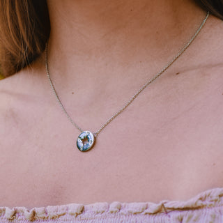 Camp Compass - 16.5"-18.5" Rhodium Plated Necklace