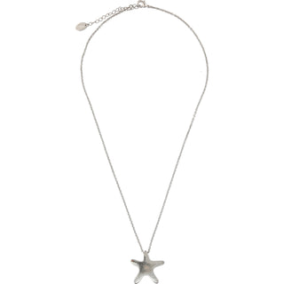 Beach Starfish - 16.5"-18.5" Rhodium Plated Necklace