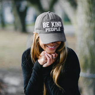 Be Kind People Dark Gray Adjustable Hat
