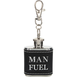 Man Fuel PU Leather & Stainless Steel 1 oz Mini Flask