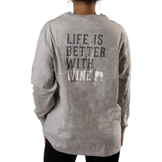 Wine People Small Heather Gray Unisex Long Sleeve T-Shirt