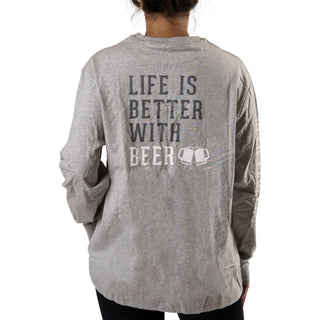 Beer People Small Heather Gray Unisex Long Sleeve T-Shirt