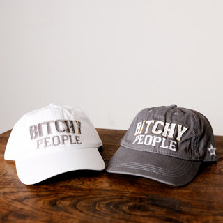 Bitchy People White Adjustable Hat