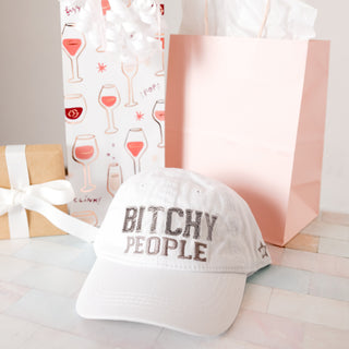 Bitchy People White Adjustable Hat