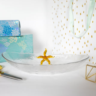 Starfish 12" Glass Platter with 3D Icon