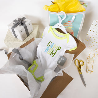 Camp Bum 6-12 Month Light Green Trimmed Bodysuit