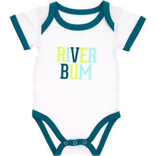 River Bum 6-12 Month Dark Teal Trimmed Bodysuit