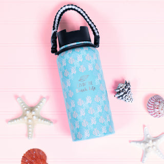 Beach Life 32 oz Stainless Steel Water Bottle with Paracord Survival Handle