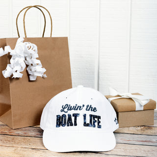 Boat Life White Adjustable Hat