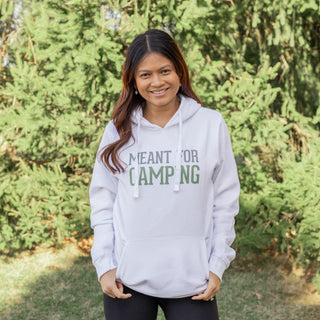 Camping Small White Unisex Hooded Sweatshirt
