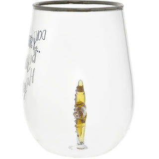 Beach Happy Starfish - 19 oz. Stemless Wine Glass with 3-D Figurine