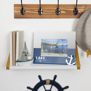 Lake Life 9" x 7" Mirrored Glass Frame (Holds 6" x 4")