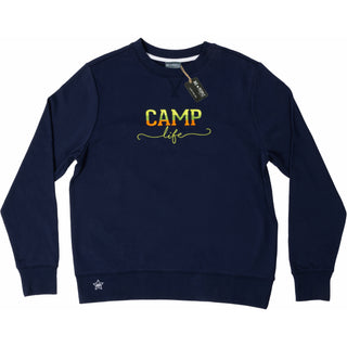 Camp Life S/M Navy Cotton Blend French Terry Sweatshirt