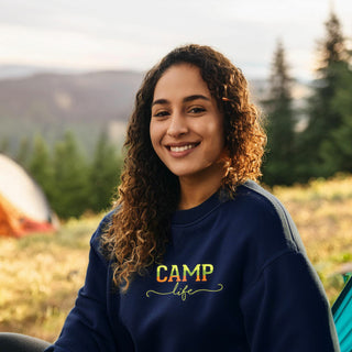 Camp Life S/M Navy Cotton Blend French Terry Sweatshirt