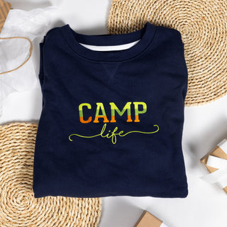 Camp Life S/M Navy Cotton Blend French Terry Sweatshirt