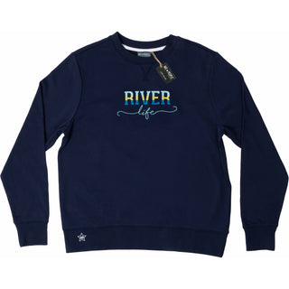 River Life S/M Navy Cotton Blend French Terry Sweatshirt