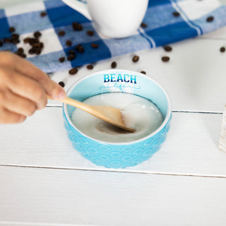 Beach Life 4.5" Ceramic Bowl with Wood Spoon