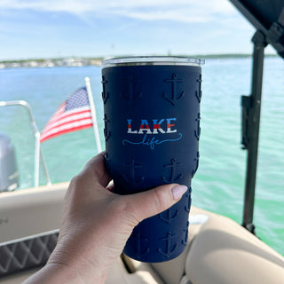 Lake Life 30 oz Travel Tumbler with 3D Silicone Wrap