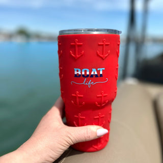 Boat Life 30 oz Travel Tumbler with 3D Silicone Wrap