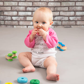 Looked Too Good 3/4 Length Pink Sleeve Onesie