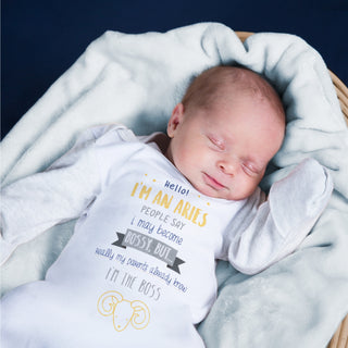Aries 0-3 Months Gown with Mitten Cuffs