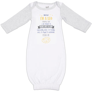 Leo 0-3 Months Gown with Mitten Cuffs