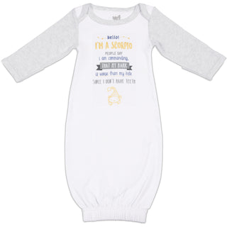 Scorpio 0-3 Months Gown with Mitten Cuffs
