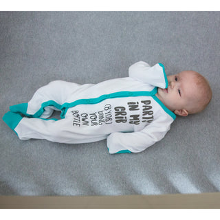 B.Y.O.B. 0-6 Months Teal Trimmed Sleeper