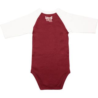 Ask Grandma 6-12 Months 3/4 Length Sleeve Maroon Onesie