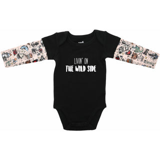 Wild Side 6-12 Months Biker Tat Tee Bodysuit