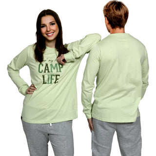 Camp Life Small Light Sage Unisex Long Sleeve T-Shirt
