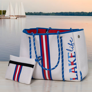 Lake Life Neoprene Tote Bag with Tethered Inner Pouch