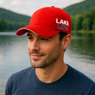 Lake Life Red Adjustable Hat