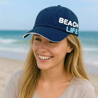 Beach life Navy Adjustable Hat
