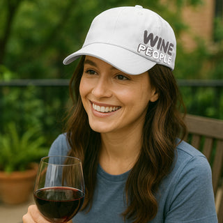 Wine People White Adjustable Hat