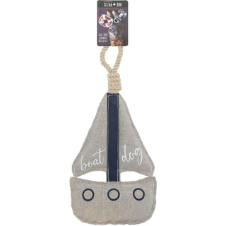 Boat Dog 15" Dog Toy on Rope