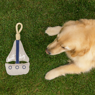 Boat Dog 15" Dog Toy on Rope