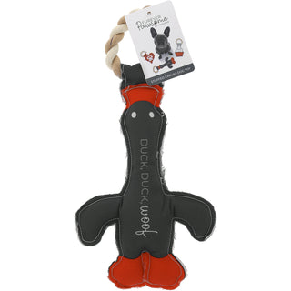 Duck, Duck, Woof 14.5" Canvas Dog Toy on Rope