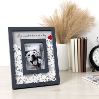 Love and a Dog 8" x 10" Picture Frame (Holds 3.5" x 5.5" Photo)