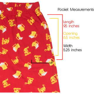 Beer and Pizza XS Red Unisex Lounge Pants