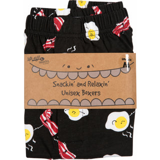 Bacon and Eggs XS Black Unisex Boxers