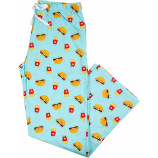 Cheeseburger and Fries XS Light Blue Unisex Lounge Pants