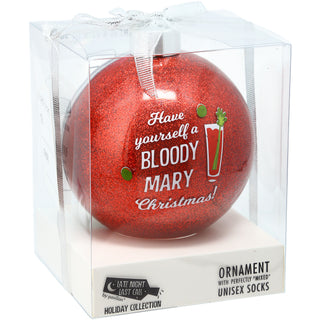 Bloody Mary Christmas 4" Ornament with Unisex Holiday Socks