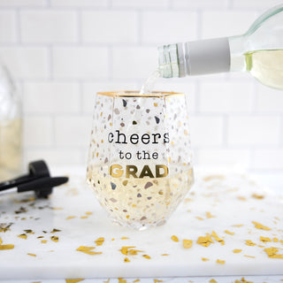 Cheers to the Grad 16 oz Geometric Glass