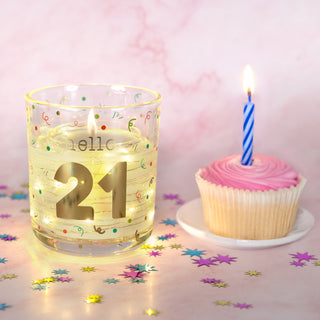 Hello 21 3.5 oz Candle with LED Accents