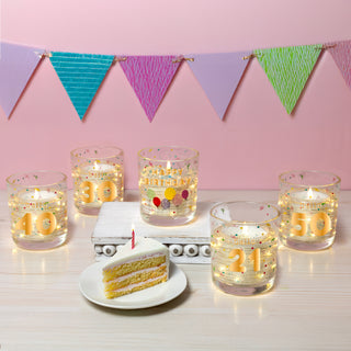 Hello 40 3.5 oz Candle with LED Accents