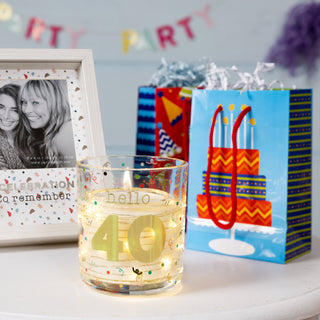 Hello 40 3.5 oz Candle with LED Accents