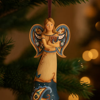 Spiritual Wisdom 4.5" Angel with Book Ornament